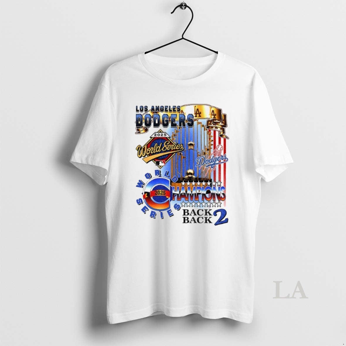 Original Los Angeles Dodgers World Series Champions Back 2 Back 2025 Trophy Mlb Logo Shirt Hoodie Sweatshirt