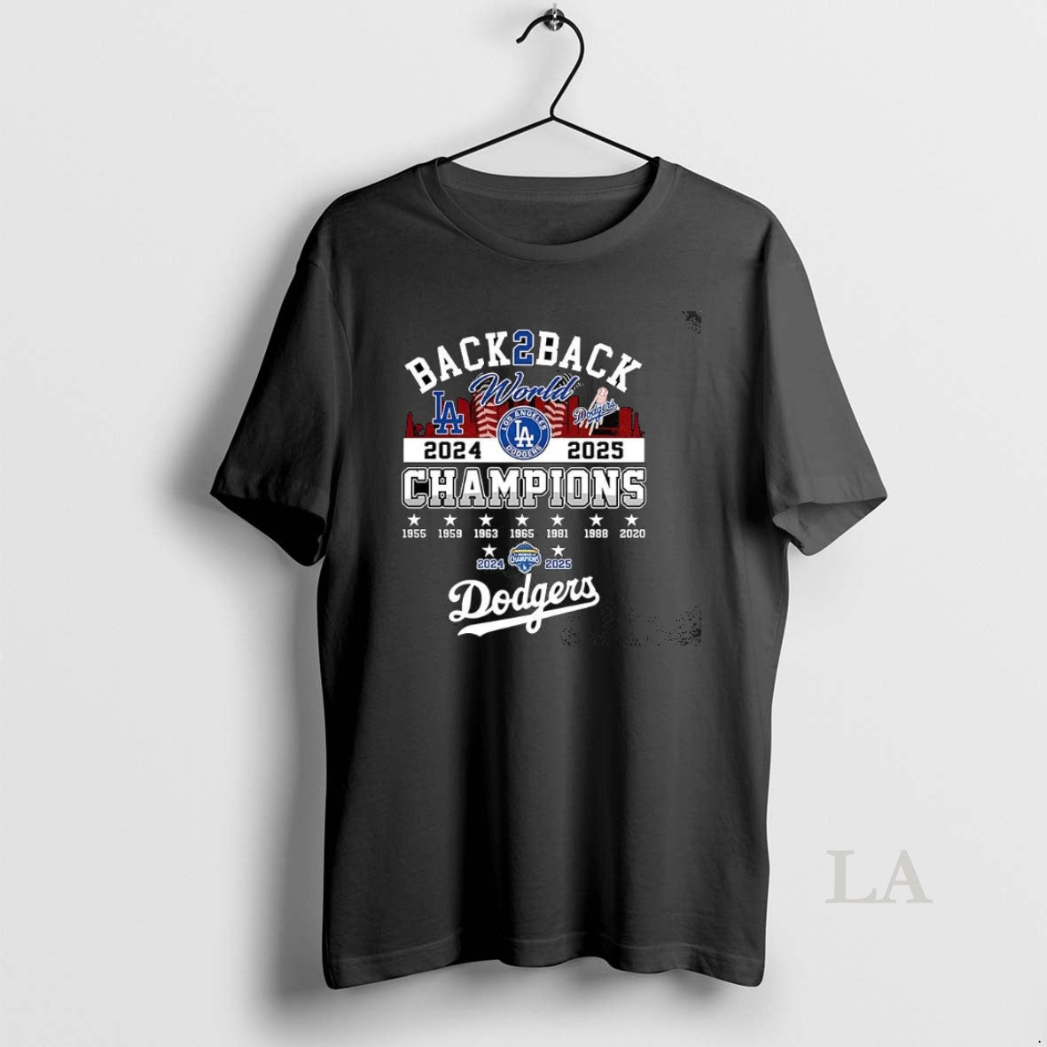 Original Los Angeles Dodgers World Series Champions Back To Back 2024 2025 Skyline Shirt Hoodie Sweatshirt | PurePodTees.com