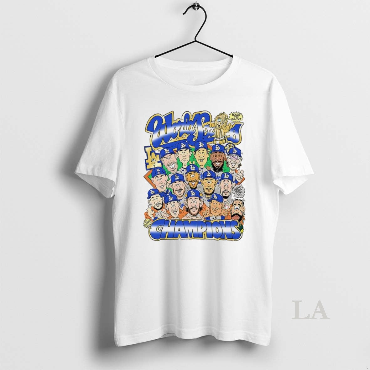 Original Los Angeles Dodgers World Series Back To Back Champions 2025 Player Cartoon Shirt Hoodie Sweatshirt