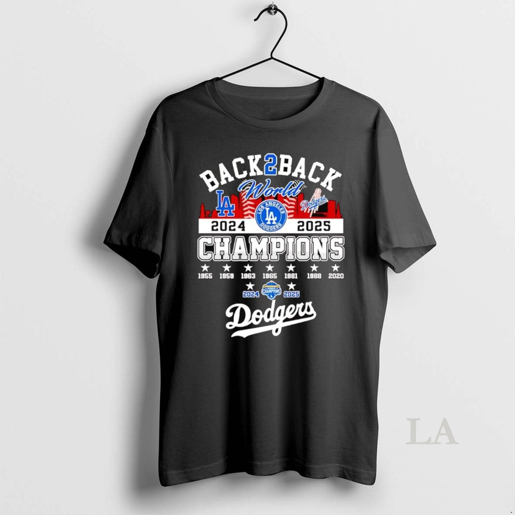 Original Los Angeles Dodgers Back 2 Back 2025 World Series Champions Shirt Hoodie Sweatshirt | PurePodTees.com