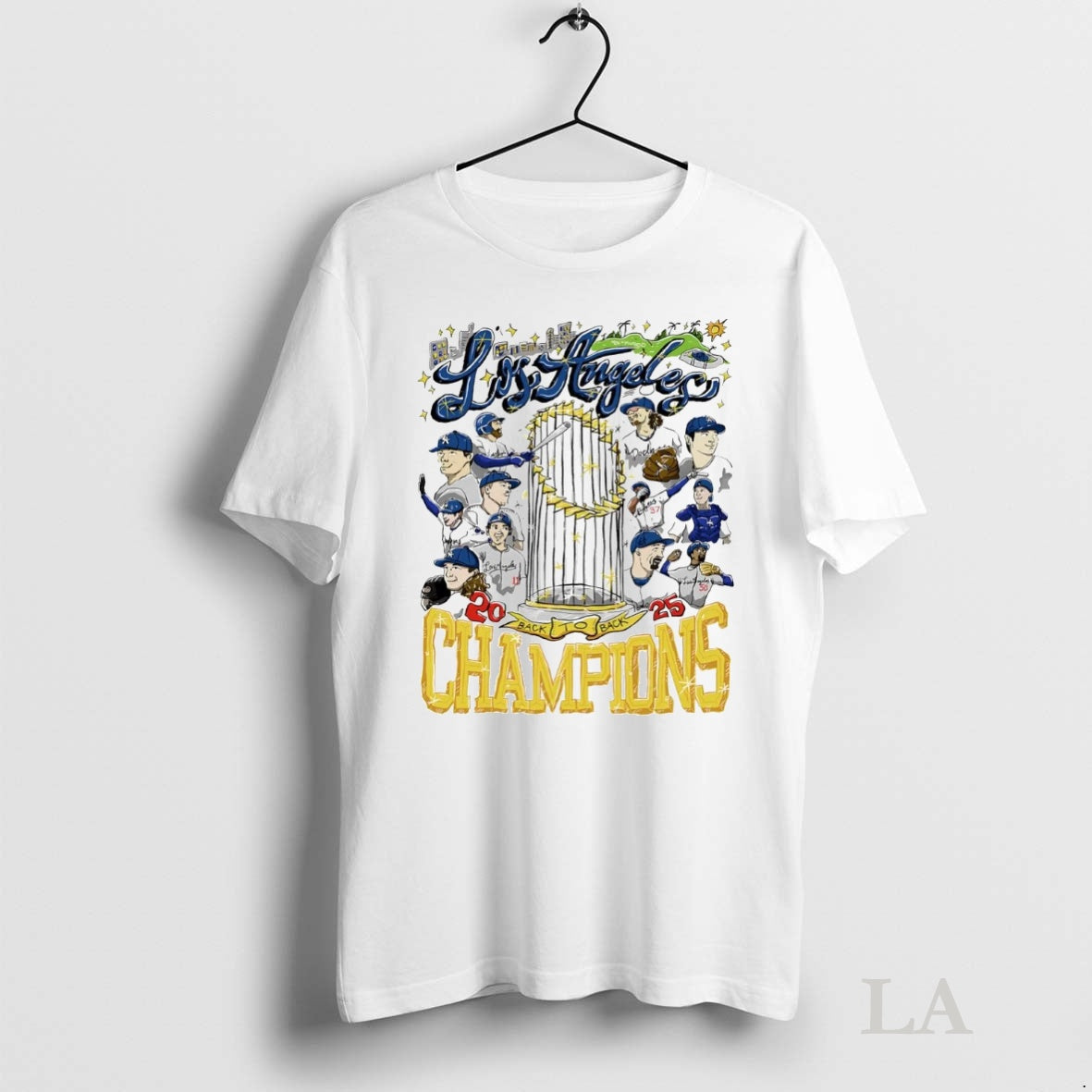 Original Los Angeles Dodgers Back To Back Champions Trophy 2025 Shirt Hoodie Sweatshirt | PurePodTees.com