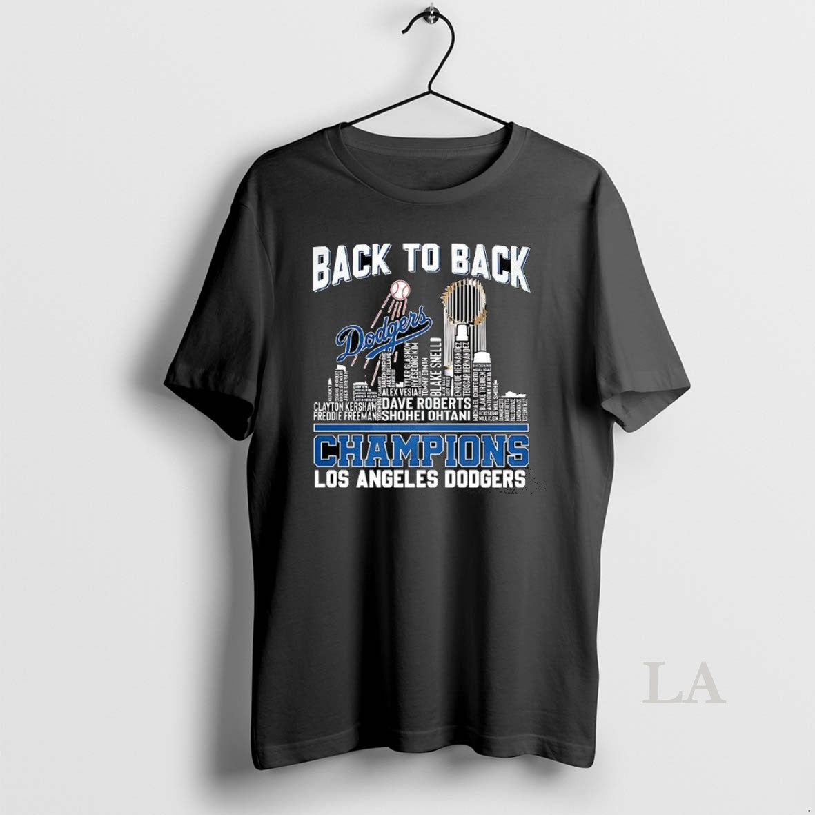 Original Los Angeles Dodgers Back To Back World Series Champions Name Player City Skyline Shirt Hoodie Sweatshirt