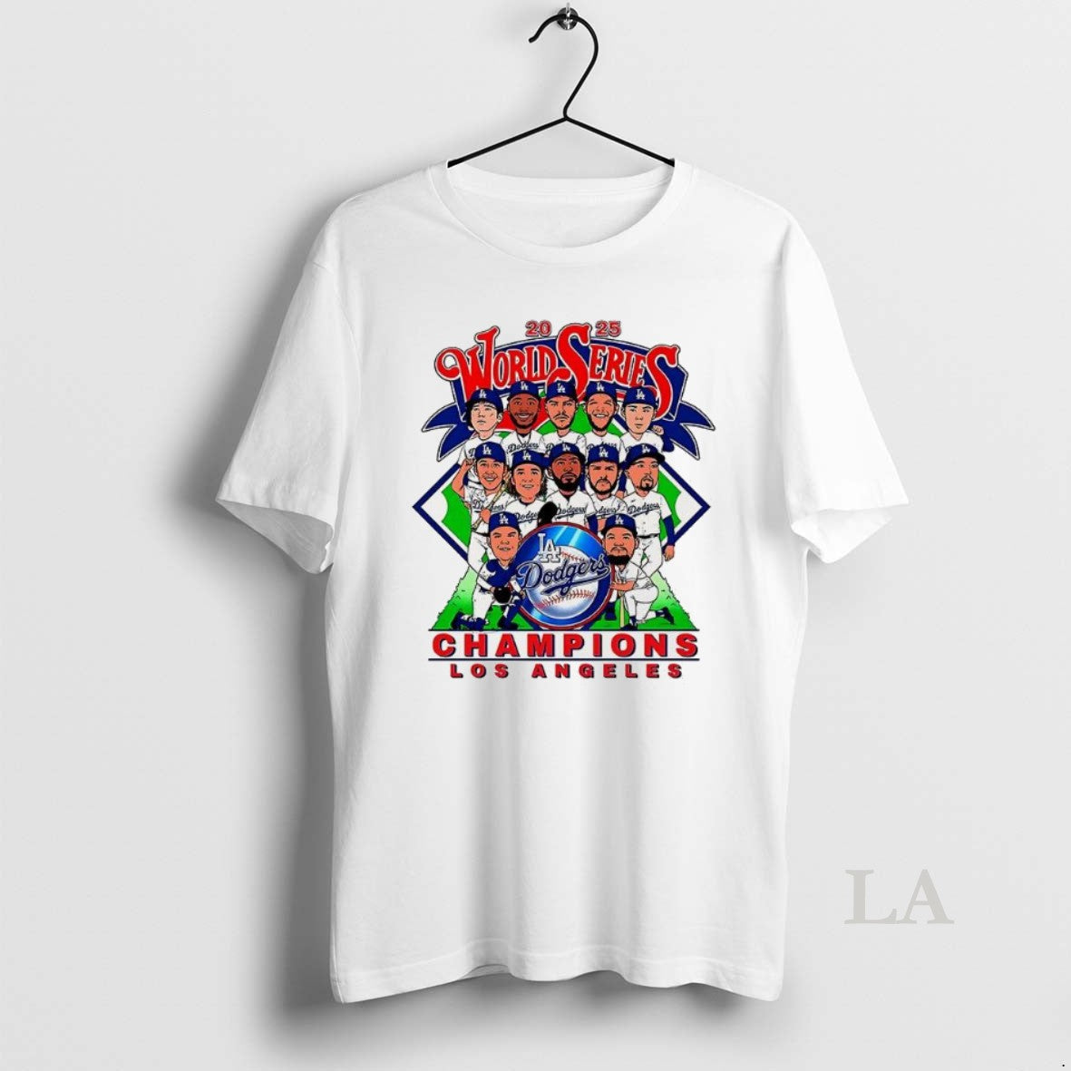 Original Los Angeles Dodgers Caricature 2025 World Series Champions Shirt Hoodie Sweatshirt | PurePodTees.com