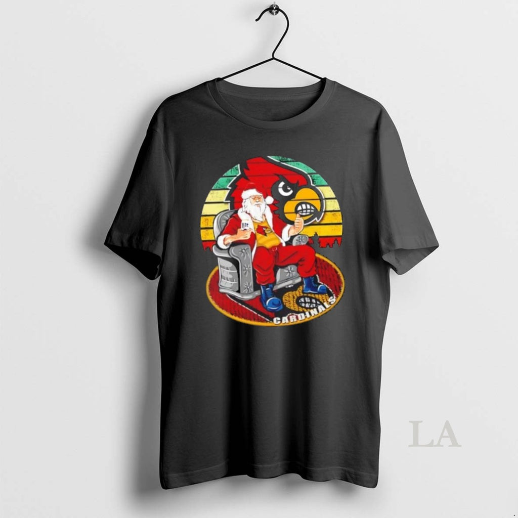 Original Louisville Cardinals X Santa Claus Christmas Vintage Shirt Hoodie Sweatshirt | PurePodTees.com