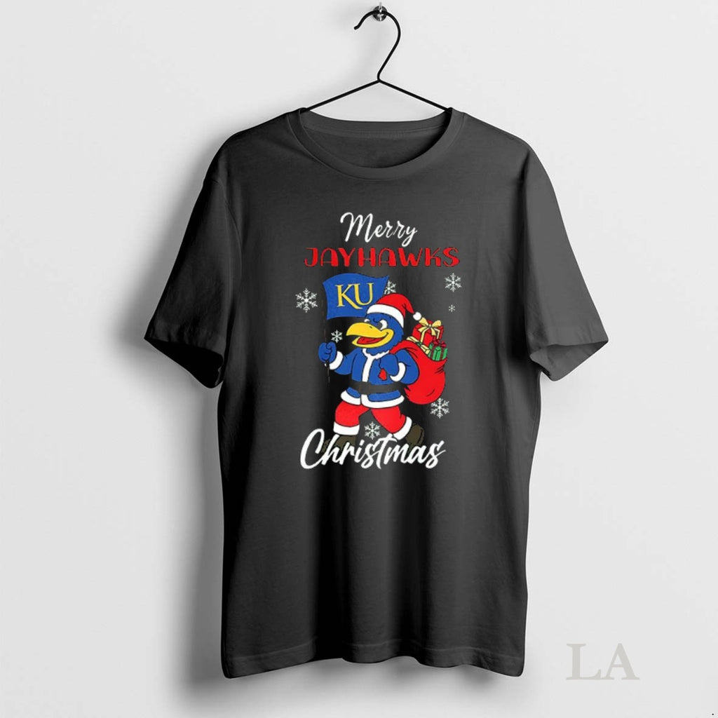 Original Merry Kansas Jayhawks Ncaa Mascot Christmas Shirt Hoodie Sweatshirt | PurePodTees.com