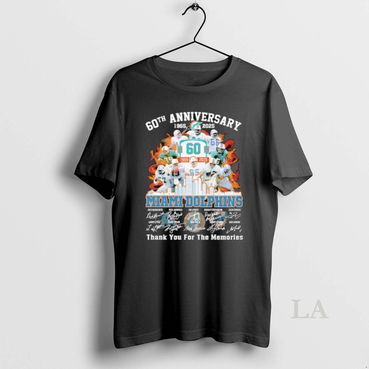 Original Miami Dolphins Thank You For The Memories 60th Anniversary 1965 2025 Shirt Hoodie Sweatshirt | PurePodTees.com