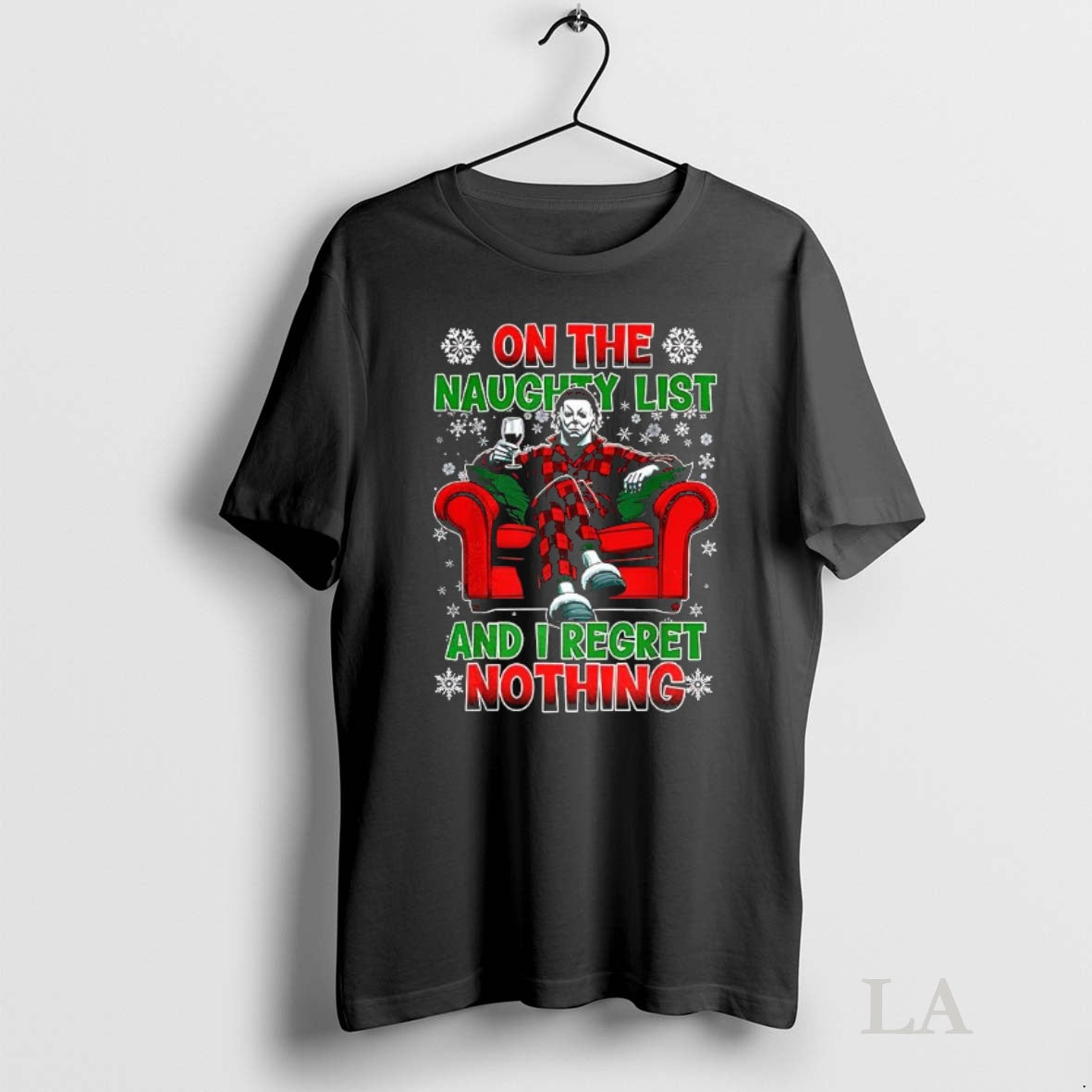 Original Michael Myers On The Naughty List And I Regret Nothing Merry Christmas Shirt Hoodie Sweatshirt | PurePodTees.com