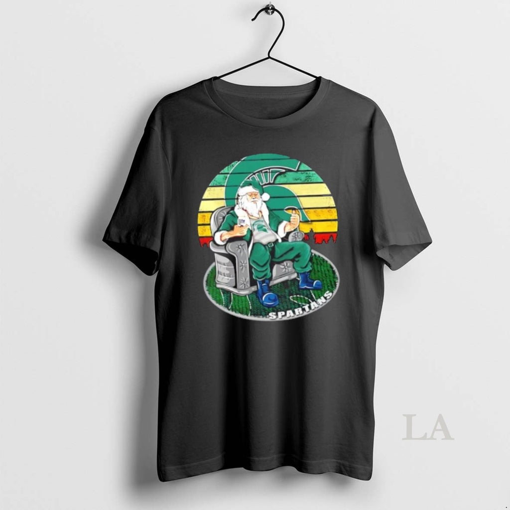 Original Michigan State Spartans X Santa Claus Christmas Vintage Shirt Hoodie Sweatshirt | PurePodTees.com