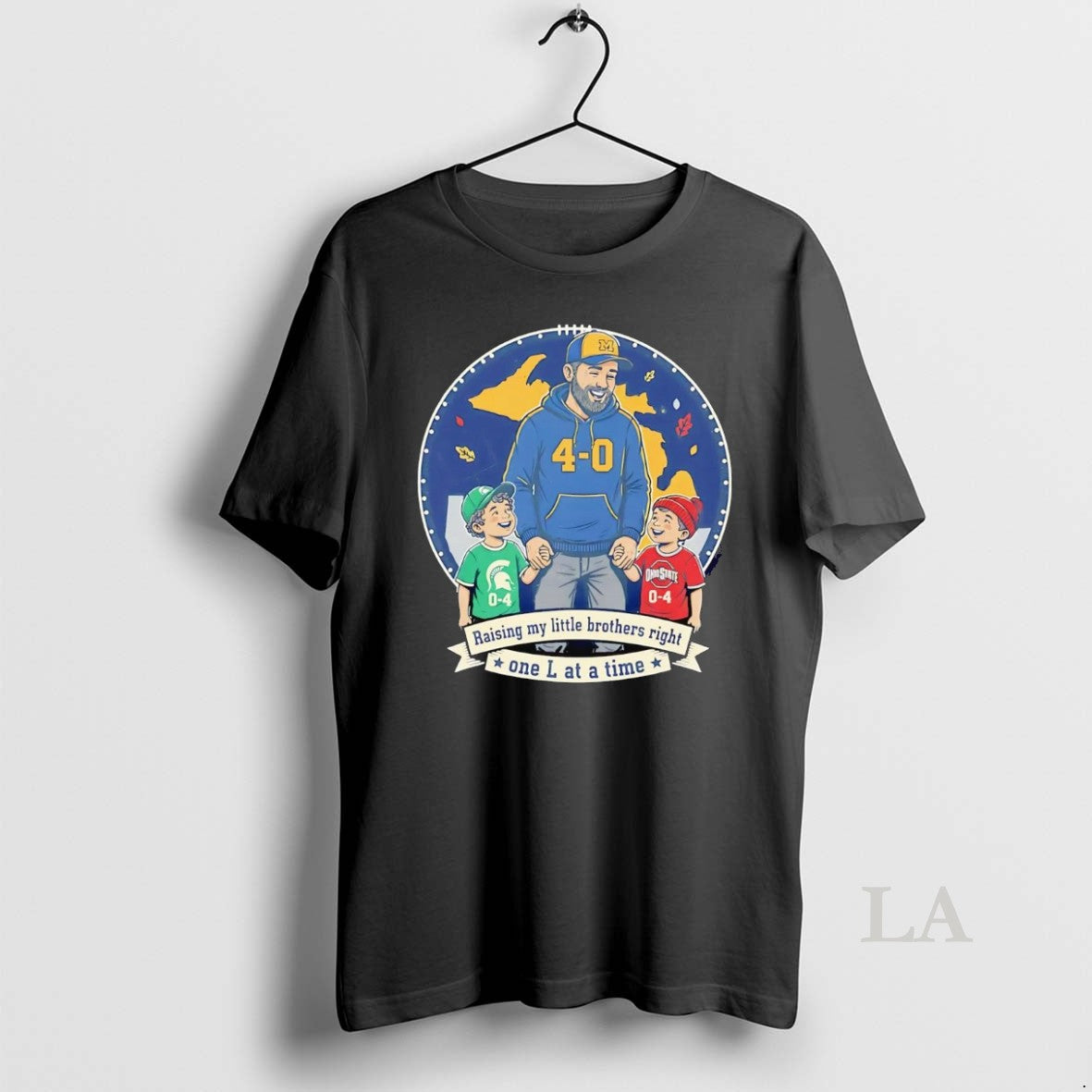 Original Michigan Wolverines Raising My Little Brothers Right One L At A Time Shirt Hoodie Sweatshirt | PurePodTees.com