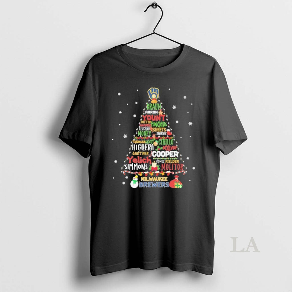 Original Milwaukee Brewers Tree Merry Christmas Shirt Hoodie Sweatshirt | PurePodTees.com