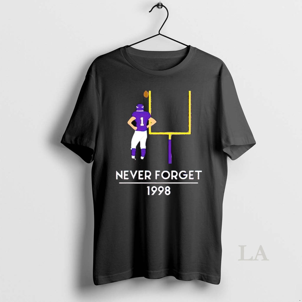 Original Minnesota Vikings Legend Gary Anderson Never Forget 1998 Shirt Hoodie Sweatshirt | PurePodTees.com
