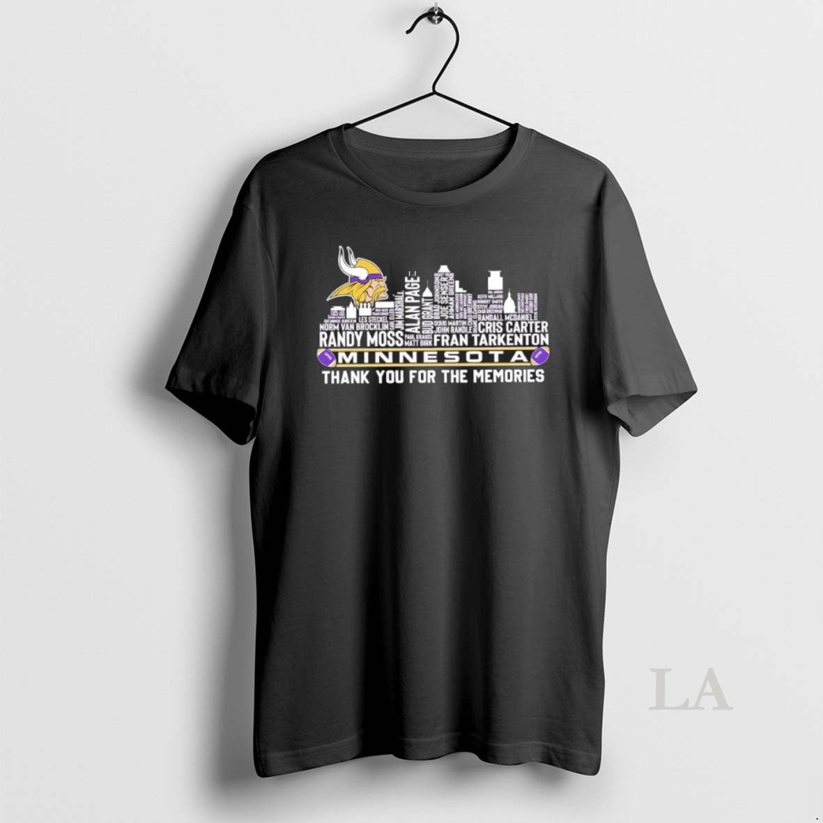 Original Minnesota Vikings Players Names City Skyline Thank You For The Memories Shirt Hoodie Sweatshirt | PurePodTees.com