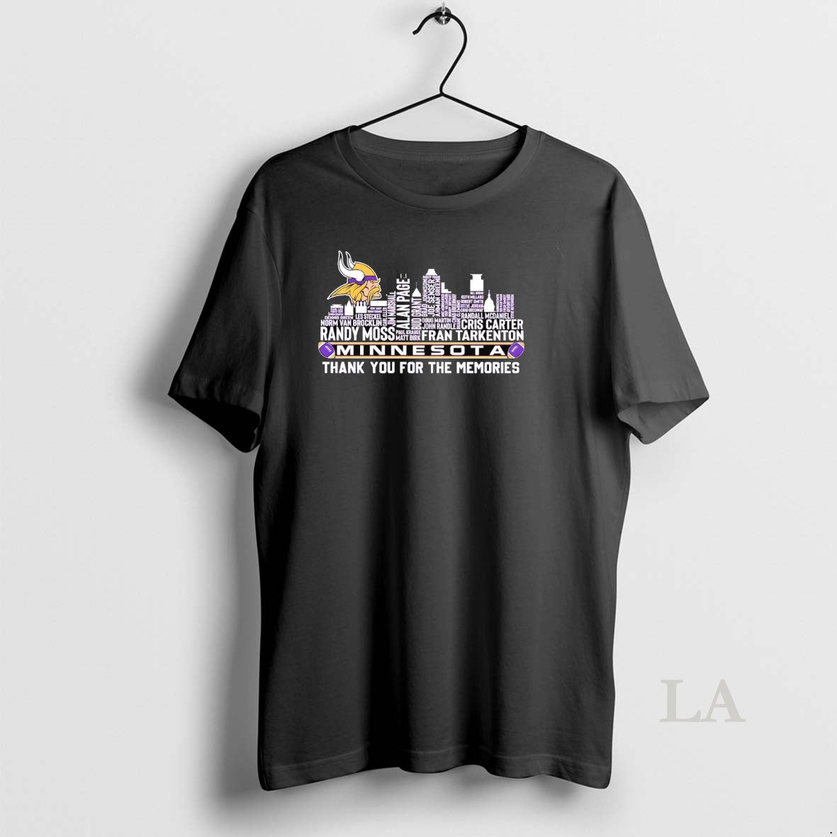 Original Minnesota Vikings Players Names Skyline Thank You For The Memories Shirt Hoodie Sweatshirt | PurePodTees.com