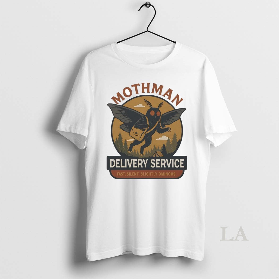 Original Mothman Delivery Service Fast Silent Slightly Ominous Shirt Hoodie Sweatshirt | PurePodTees.com