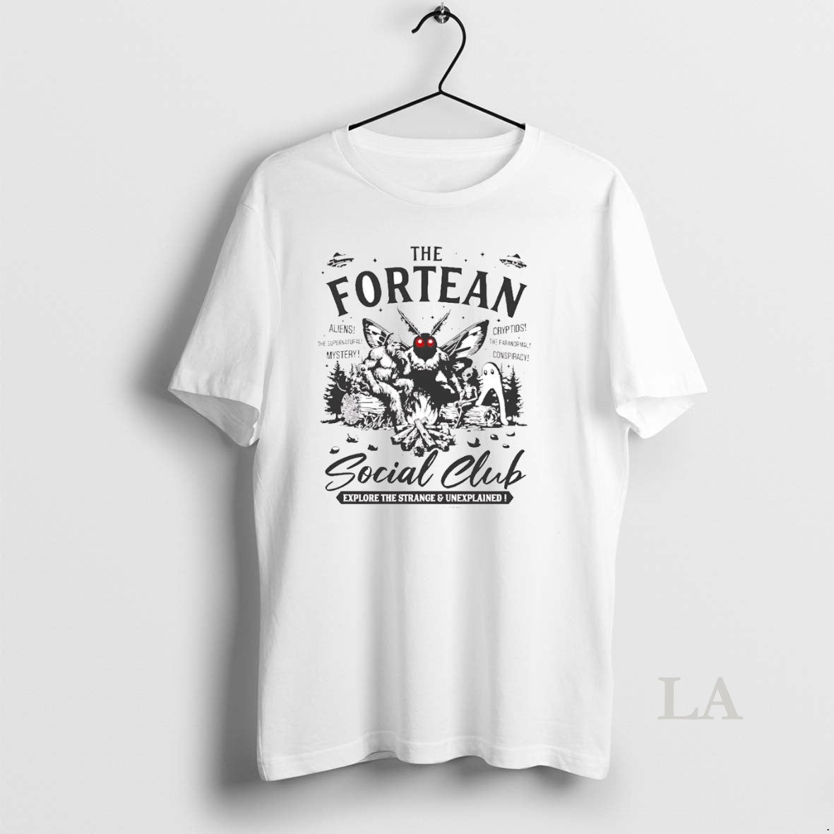 Original Mothman Fortean Social Club Explore The Strange And Unexplained Shirt Hoodie Sweatshirt | PurePodTees.com
