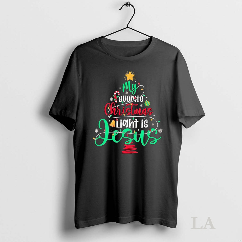 Original My Favorite Christmas Light Is Jesus Shirt Hoodie Sweatshirt | PurePodTees.com