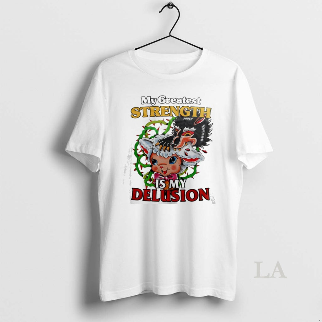 Original My Greatest Strength Is My Delusion Wolf And Sheep