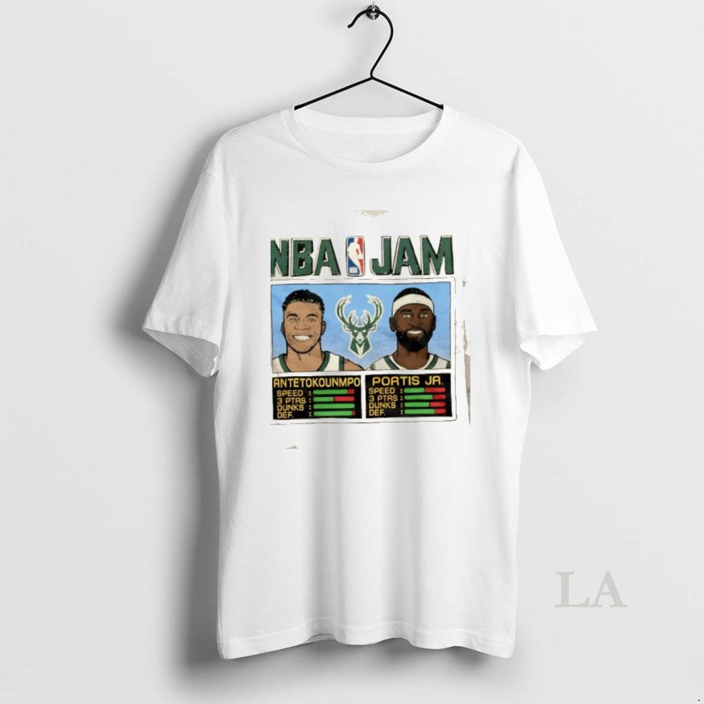 Original Nba Jam Milwaukee Bucks Antetokounmpo And Portis Jr Shirt Hoodie Sweatshirt | PurePodTees.com