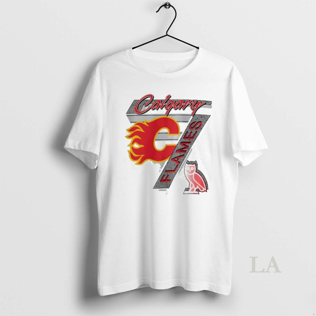 Original Nhl Calgary Flames Hockey X Ovo Logo Shirt Hoodie Sweatshirt | PurePodTees.com