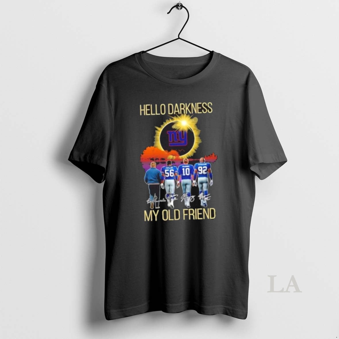 Original New York Giants Taylor And Legends Hello Darkness My Old Friend Signatures Shirt Hoodie Sweatshirt | PurePodTees.com