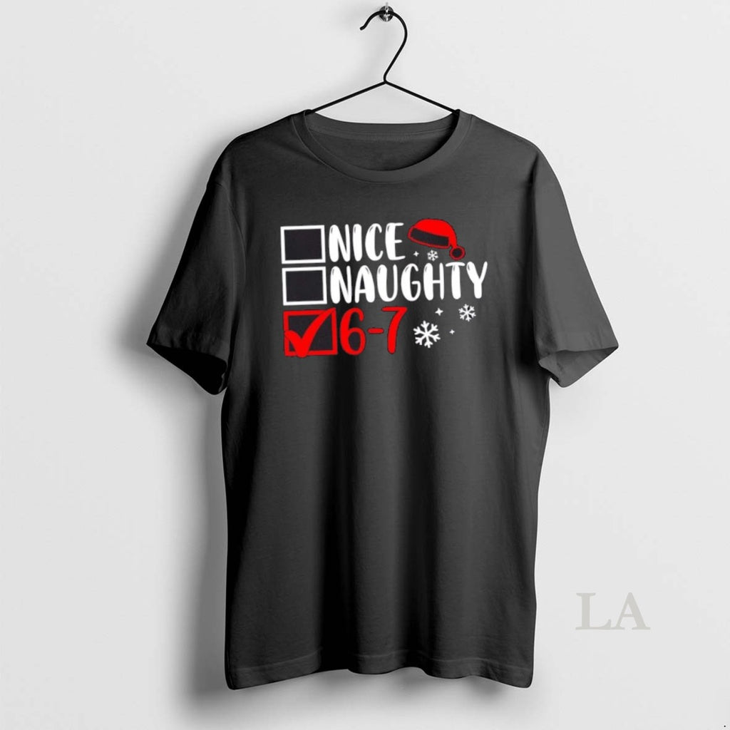 Original Nice Naughty 67 Funny Christmas Santa Hat Shirt Hoodie Sweatshirt | PurePodTees.com