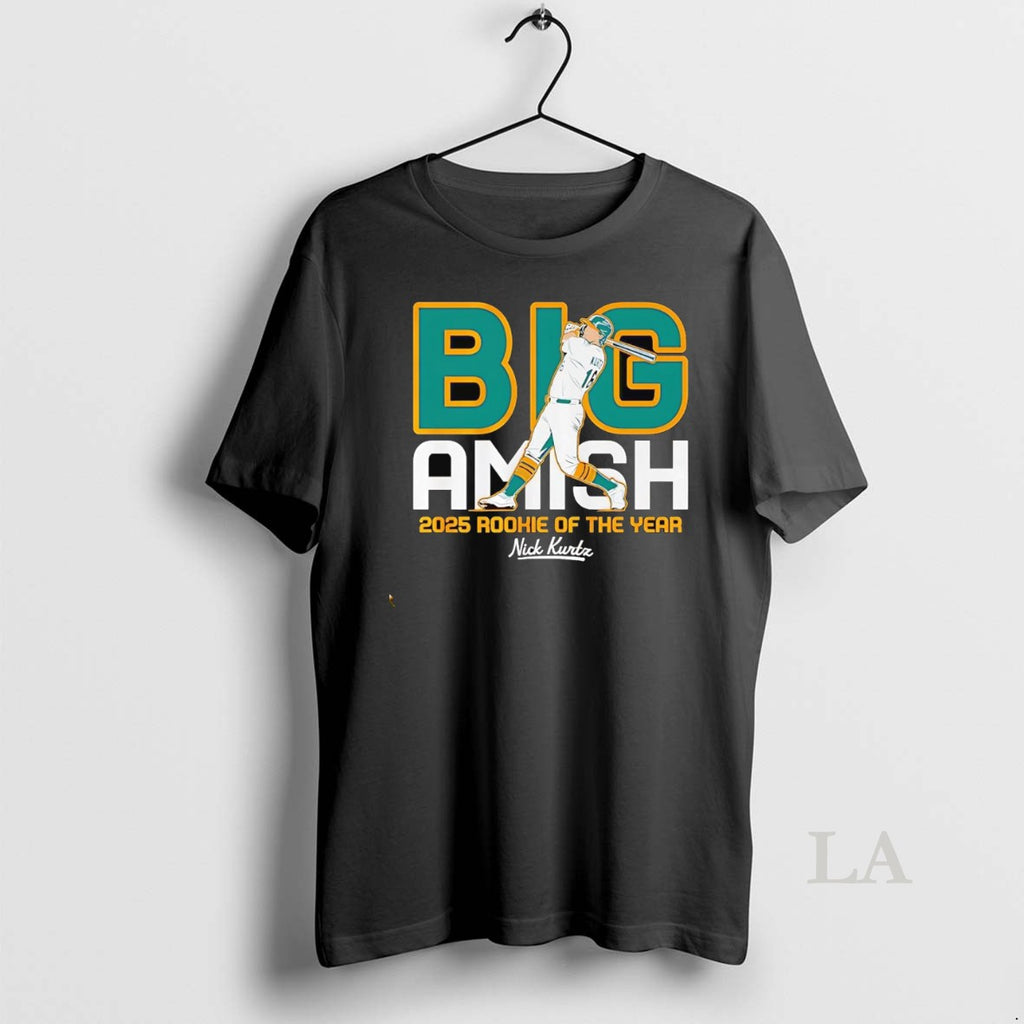 Original Nick Kurtz Big Amish 2025 Rookie Of The Year Oakland Athletics Shirt Hoodie Sweatshirt | PurePodTees.com