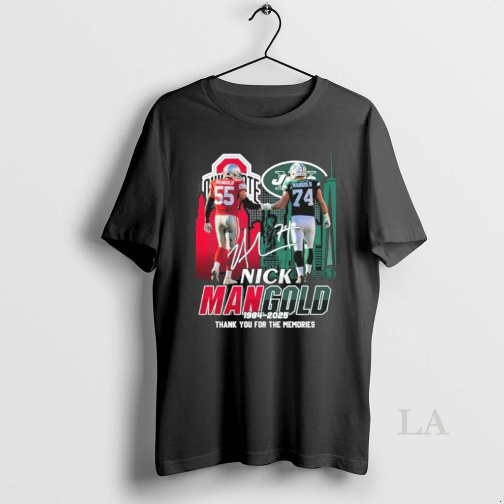 Original Nick Mangold Ohio State And Ny Jets 1984 2025 Thank You For The Memories Shirt Hoodie Sweatshirt | PurePodTees.com