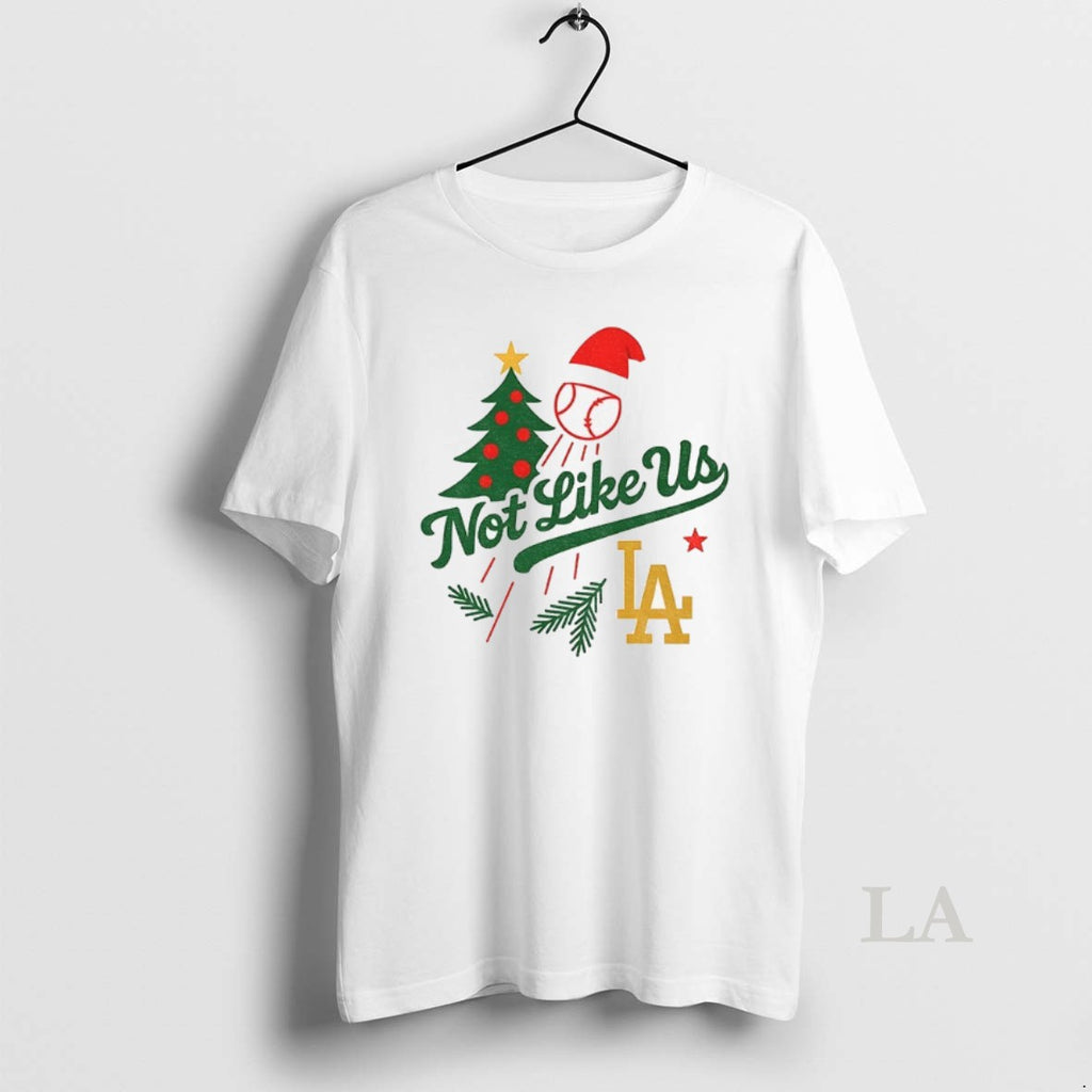 Original Not Like Us Santa Hat Los Angeles Dodgers Mlb Baseball Merry Christmas Shirt Hoodie Sweatshirt | PurePodTees.com