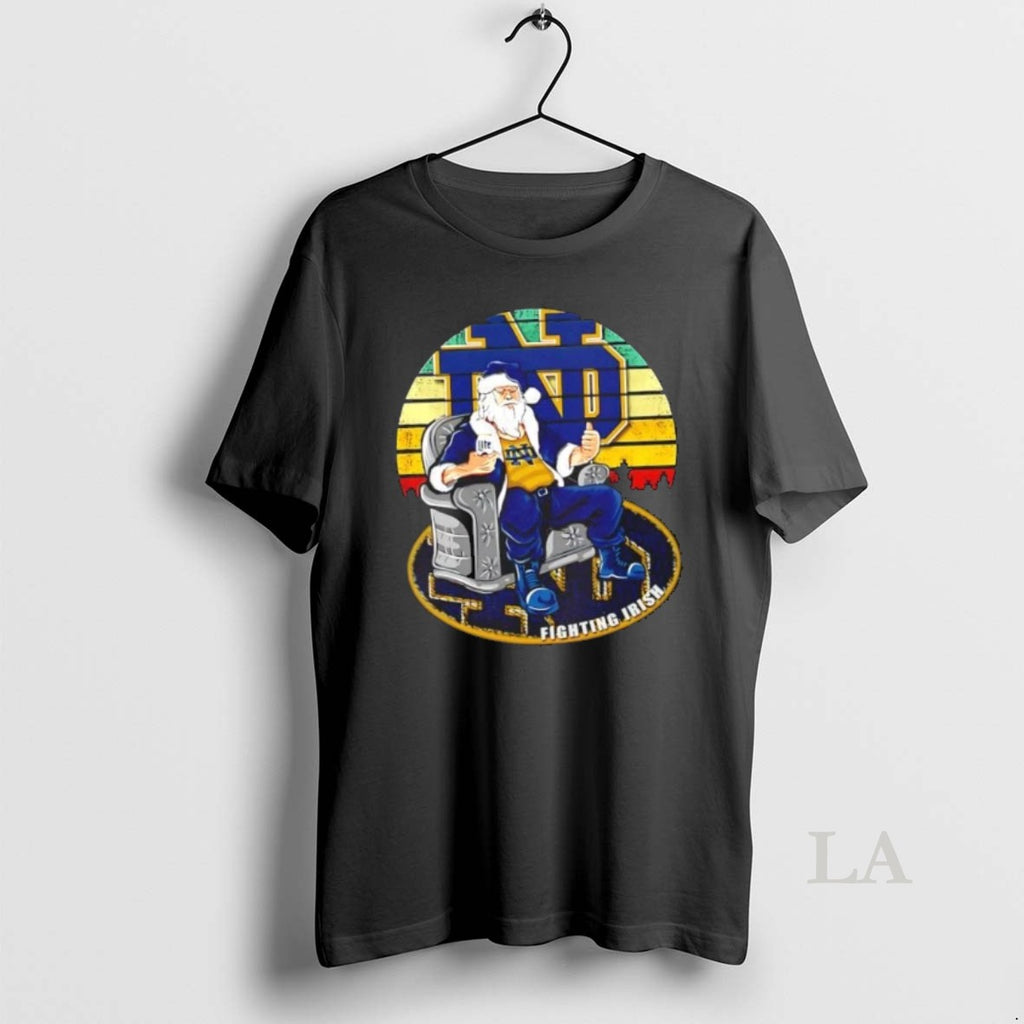 Original Notre Dame Fighting Irish X Santa Claus Christmas Vintage Shirt Hoodie Sweatshirt | PurePodTees.com