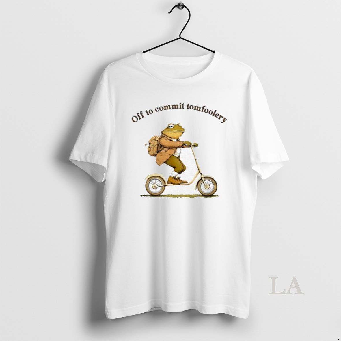 Original Off To Commit Tomfoolery Frog On A Scooter Shirt Hoodie Sweatshirt | PurePodTees.com