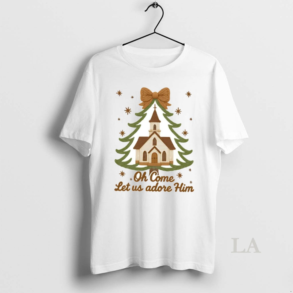 Original Oh Come Let Us Adore Him Christmas Shirt Hoodie Sweatshirt | PurePodTees.com