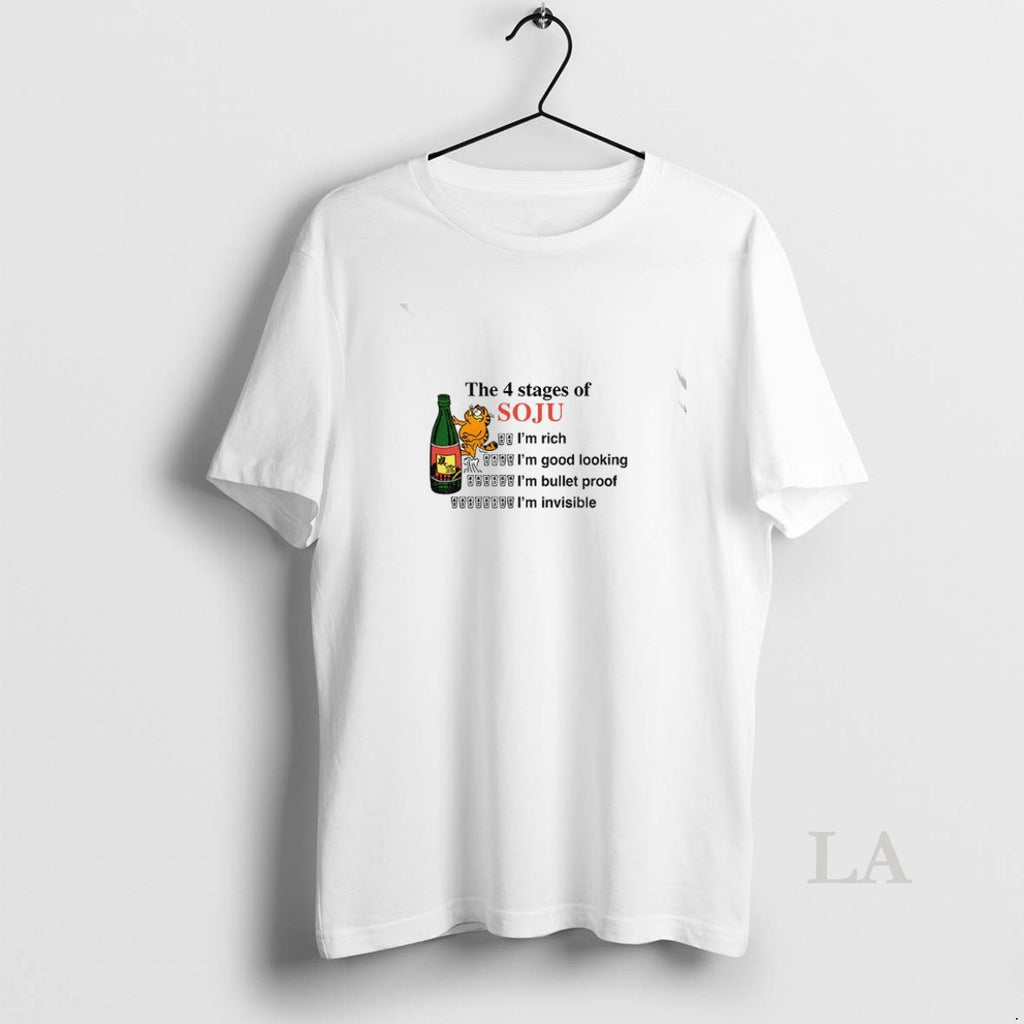 Original Orange Cat The 4 Stages Of Soju Im Rich Im Good Looking Im Bullet Shirt Hoodie Sweatshirt | PurePodTees.com