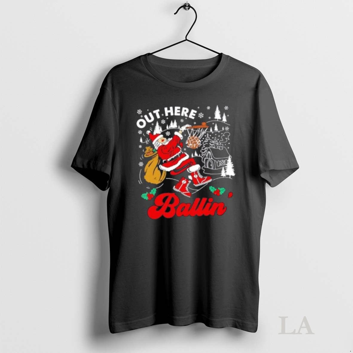 Original Out Here Ballin Santa Christmas Shirt Hoodie Sweatshirt | PurePodTees.com