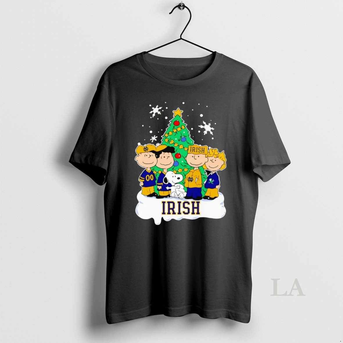 Original Peanuts Characters Notre Dame Fighting Irish Christmas Tree Shirt Hoodie Sweatshirt | PurePodTees.com