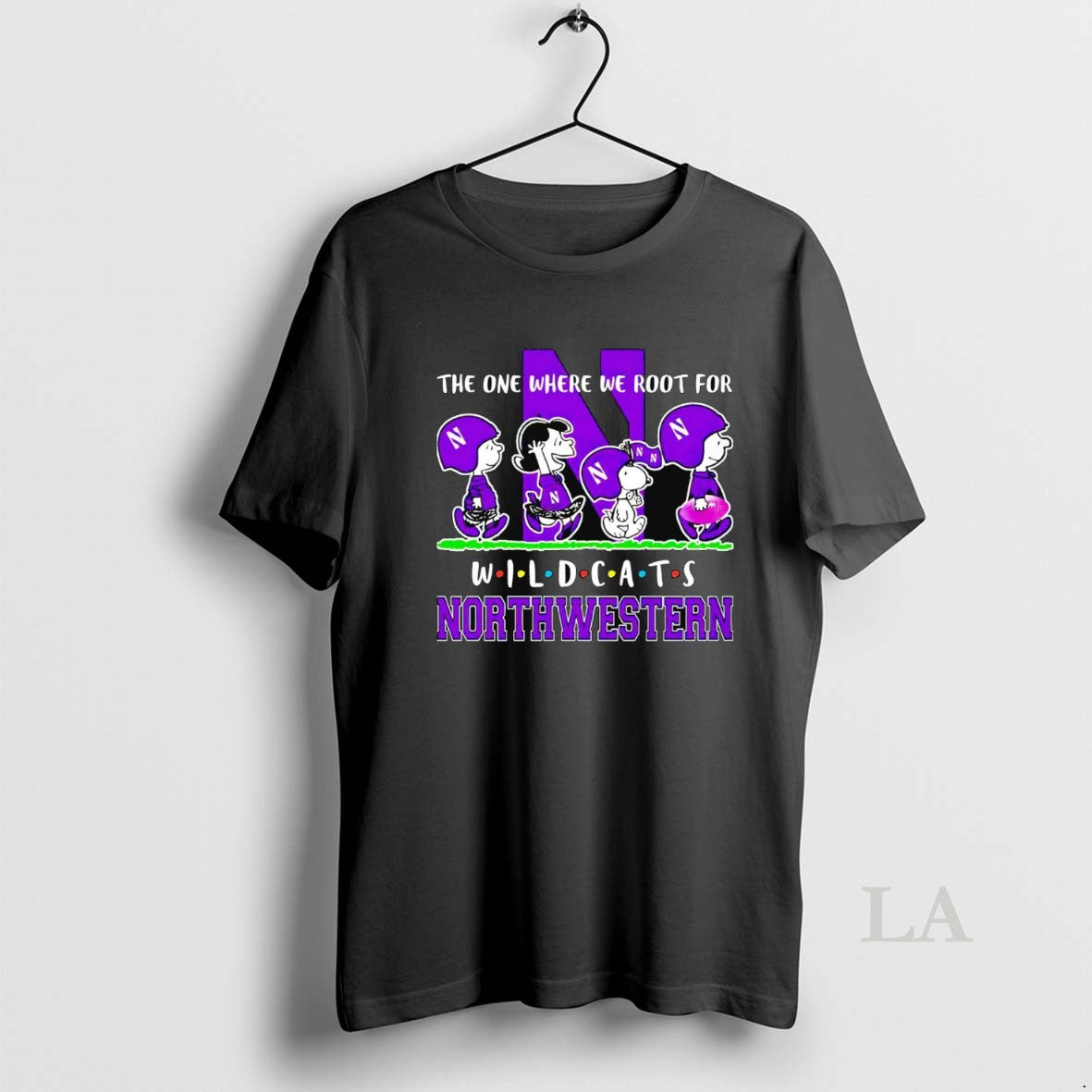 Original Peanuts Characters The One Where We Root For Northwestern Wildcats Friends Shirt Hoodie Sweatshirt | PurePodTees.com