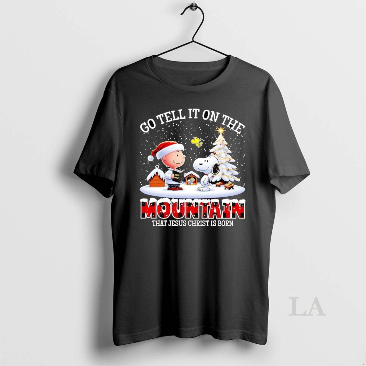 Original Peanuts Go Tell It On The Mountain That Jesus Christ Is Born Christmas Shirt Hoodie Sweatshirt | PurePodTees.com