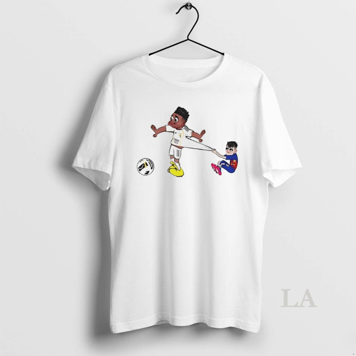 Original Pedri Pulling Vinicius Cartoon Shirt Hoodie Sweatshirt | PurePodTees.com