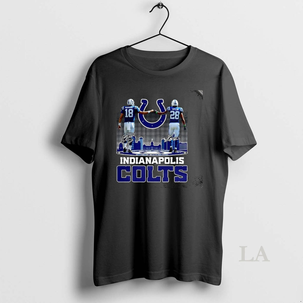 Original Peyton Manning Touch Hand Jonathan Taylor Indianapolis Colts Signature Shirt Hoodie Sweatshirt | PurePodTees.com