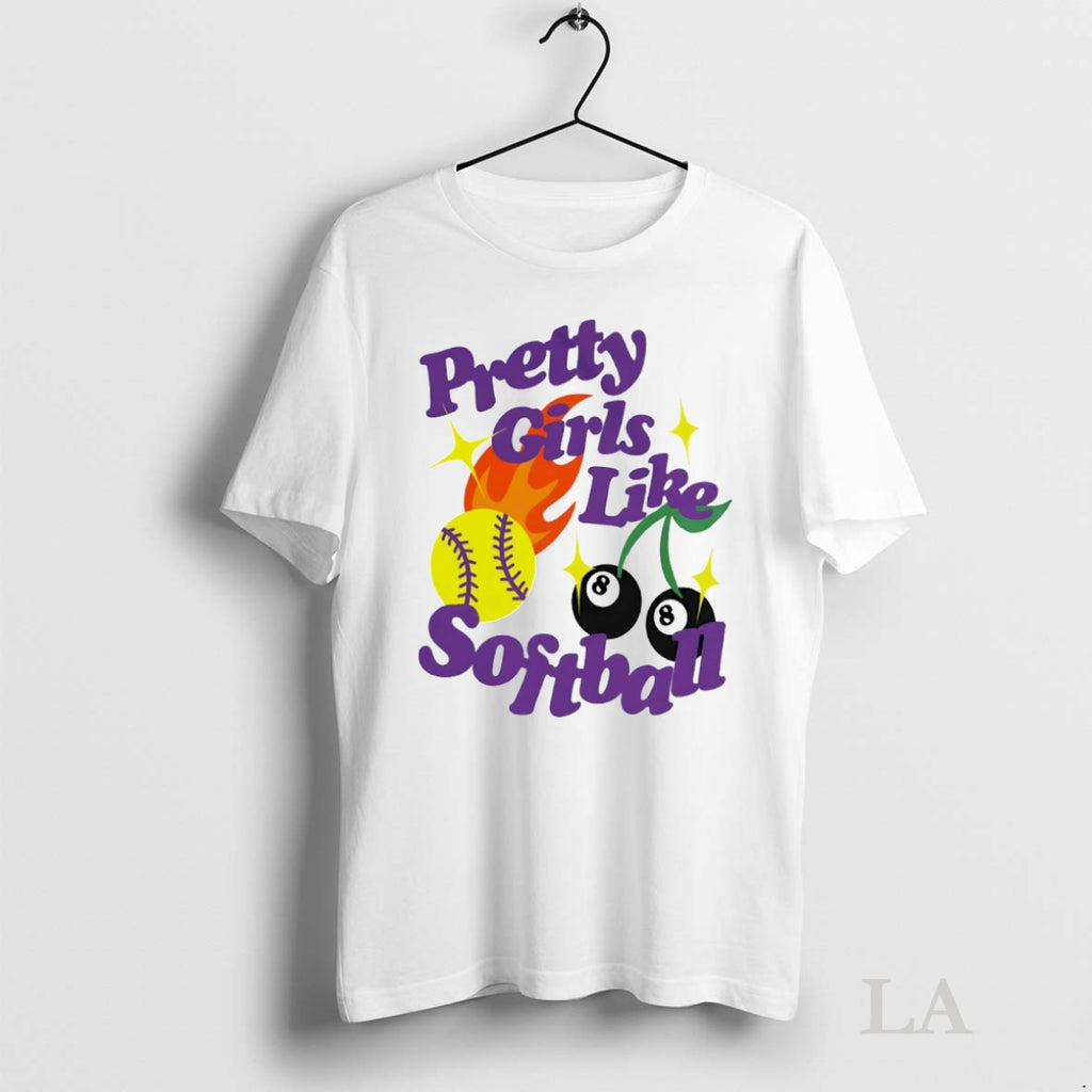 Original Pretty Girls Like Softball Circle Shirt Hoodie Sweatshirt | PurePodTees.com