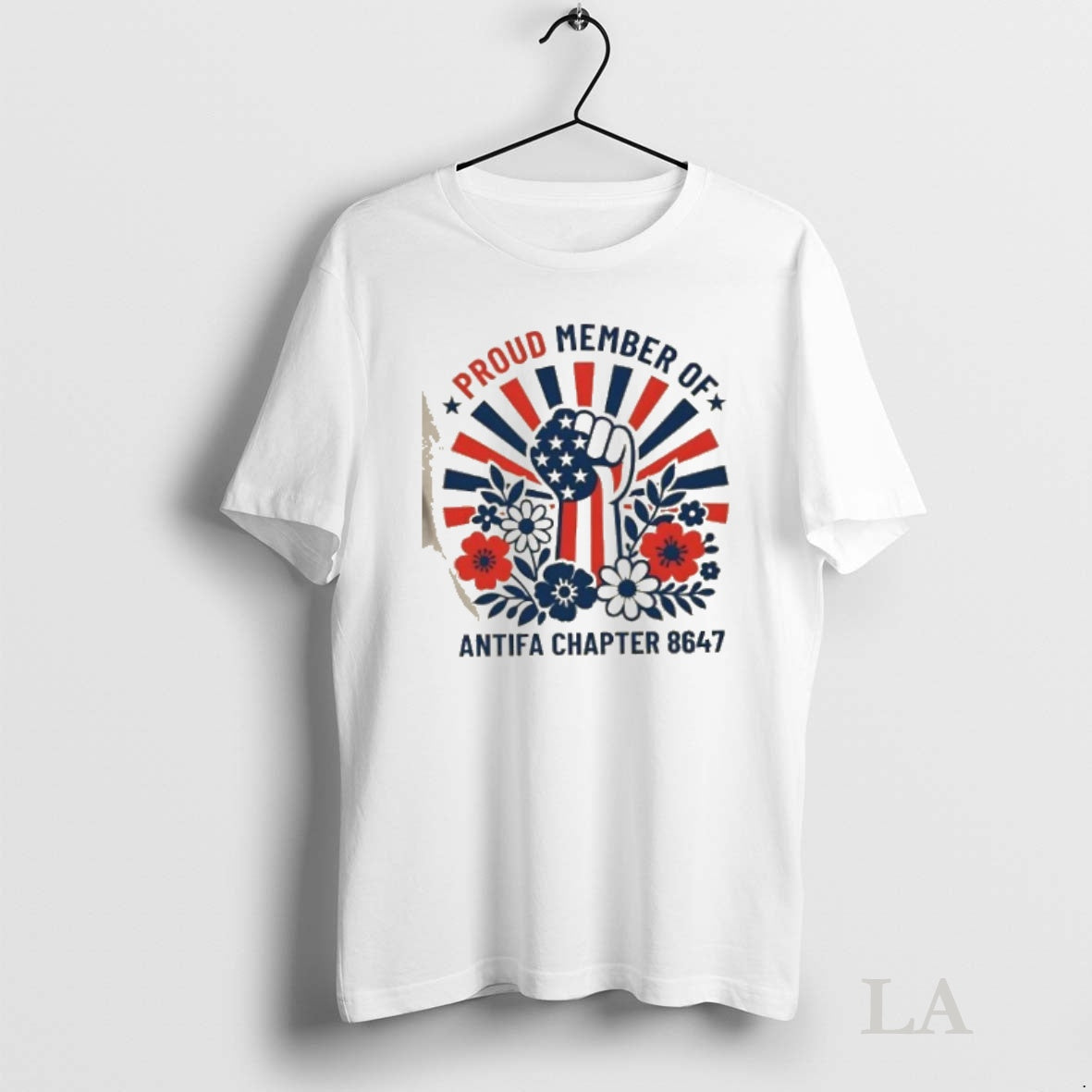 Original Proud Member Of Antifa Chapter 8647 Fist Floral Us Flag Shirt Hoodie Sweatshirt | PurePodTees.com