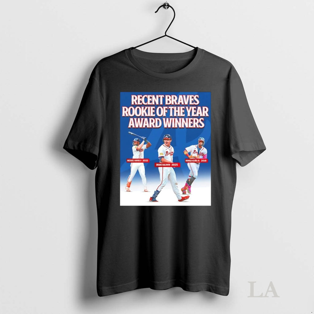 Original Recent Braves Rookie Of The Year Award Winners Shirt Hoodie Sweatshirt | PurePodTees.com