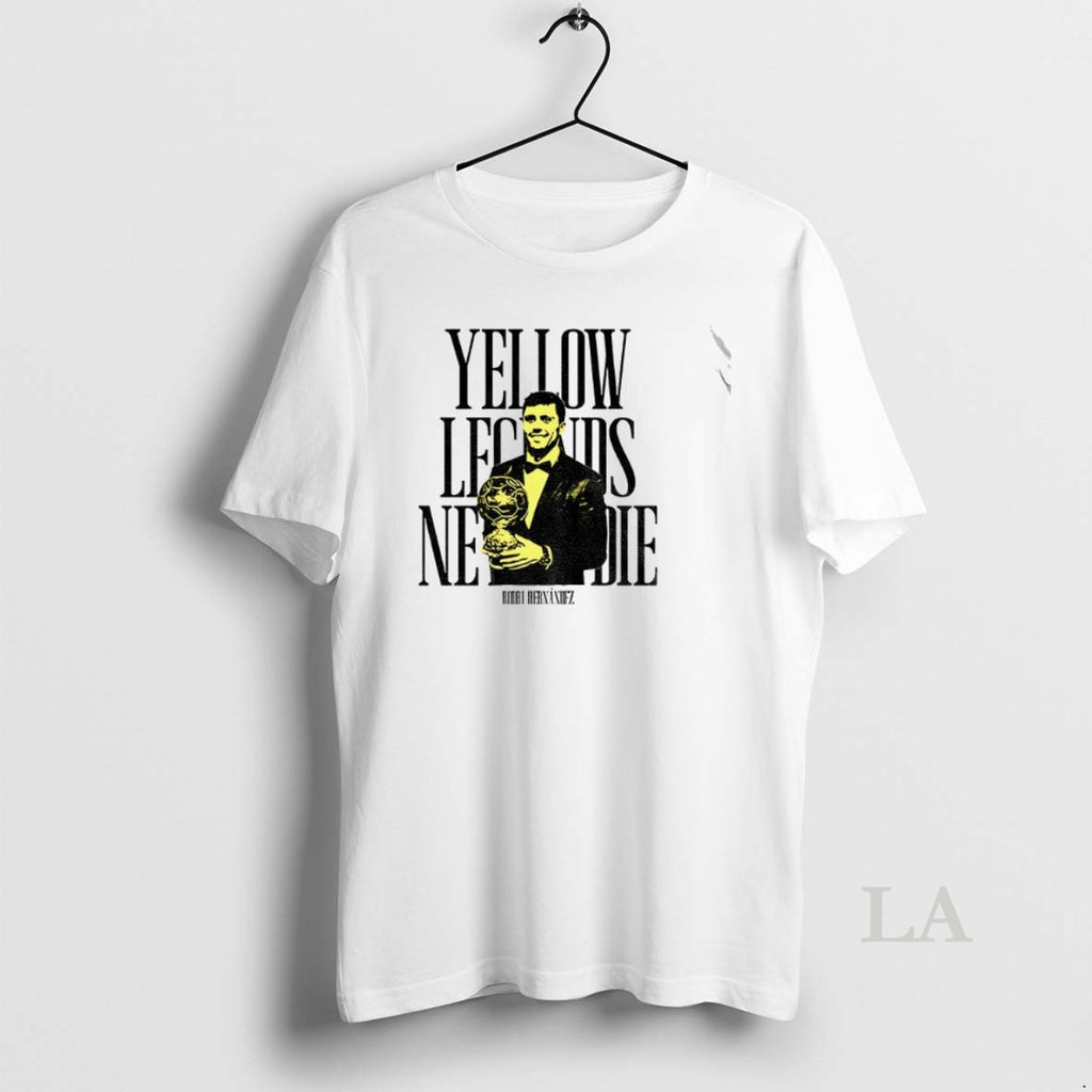 Original Rodrigo Hernandez Manchester City Fc Yellows Legends Never Die Signature Shirt Hoodie Sweatshirt | PurePodTees.com