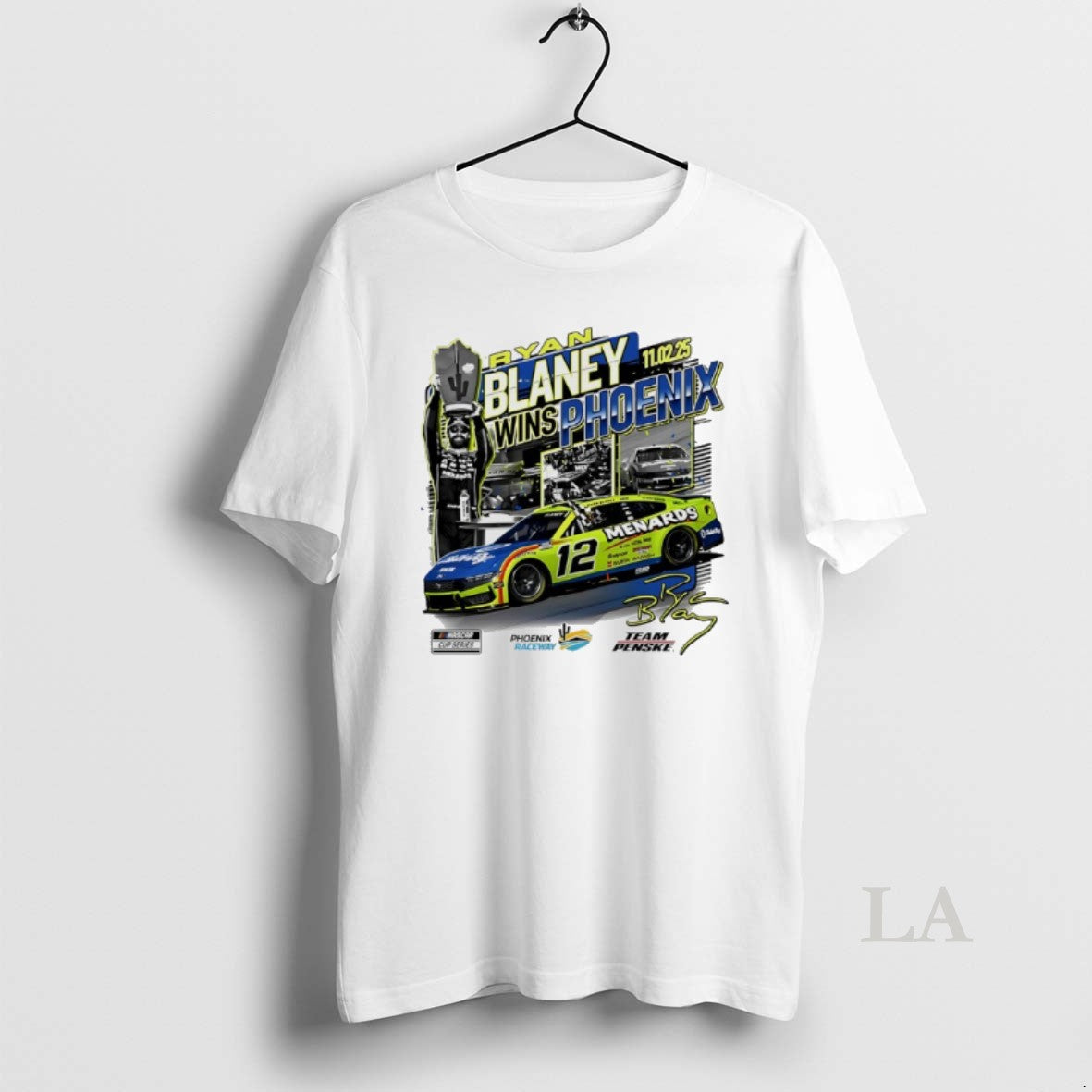 Original Ryan Blaney 2025 Nascar Cup Series Championship Race Winner Signature Shirt Hoodie Sweatshirt | PurePodTees.com