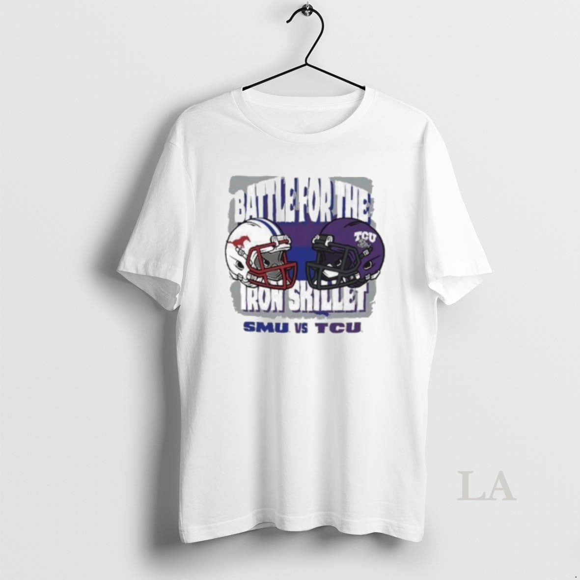 Original Smu Mustangs Vs Tcu Horned Frogs 2025 Battle For The Iron Skillet Helmet Shirt Hoodie Sweatshirt | PurePodTees.com