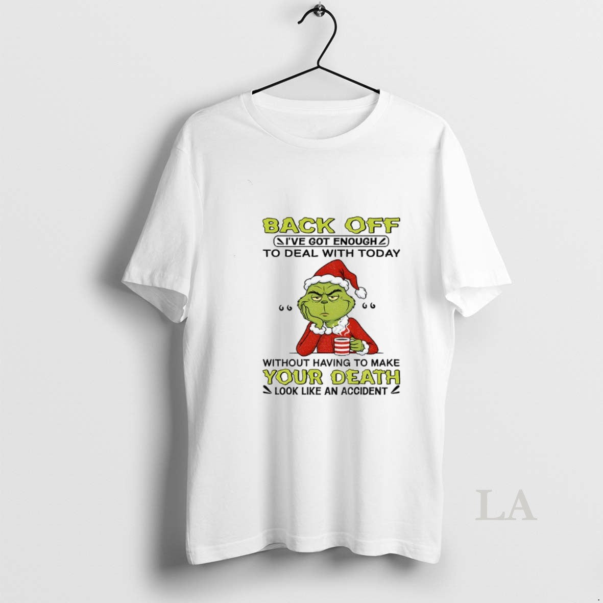 Original Sad Grinch Santa Hat Back Off Ive Got Enough To Deal With Today Without Shirt Hoodie Sweatshirt | PurePodTees.com