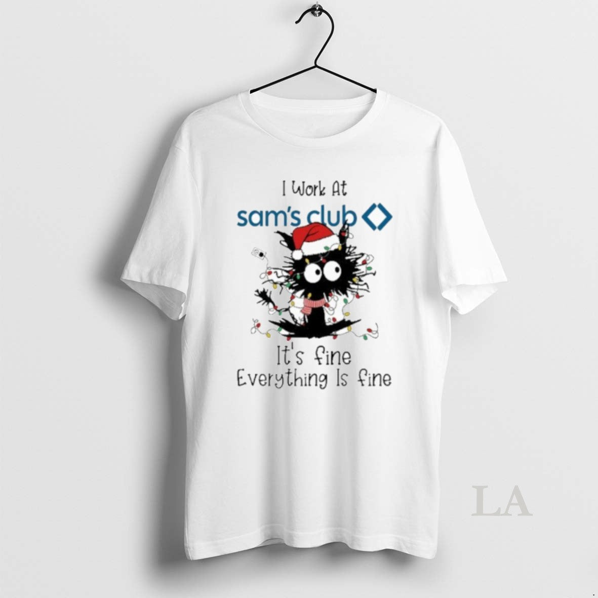 Original Santa Black Cat Light X Sams Club Logo Its Fine Everything Is Fine Shirt Hoodie Sweatshirt | PurePodTees.com