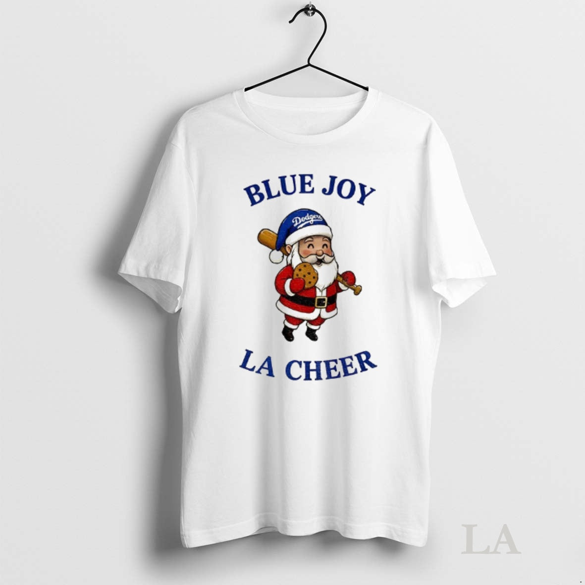 Original Santa Claus Los Angeles Dodgers Blue Joy La Cheer Baseball Mlb Christmas Shirt Hoodie Sweatshirt | PurePodTees.com