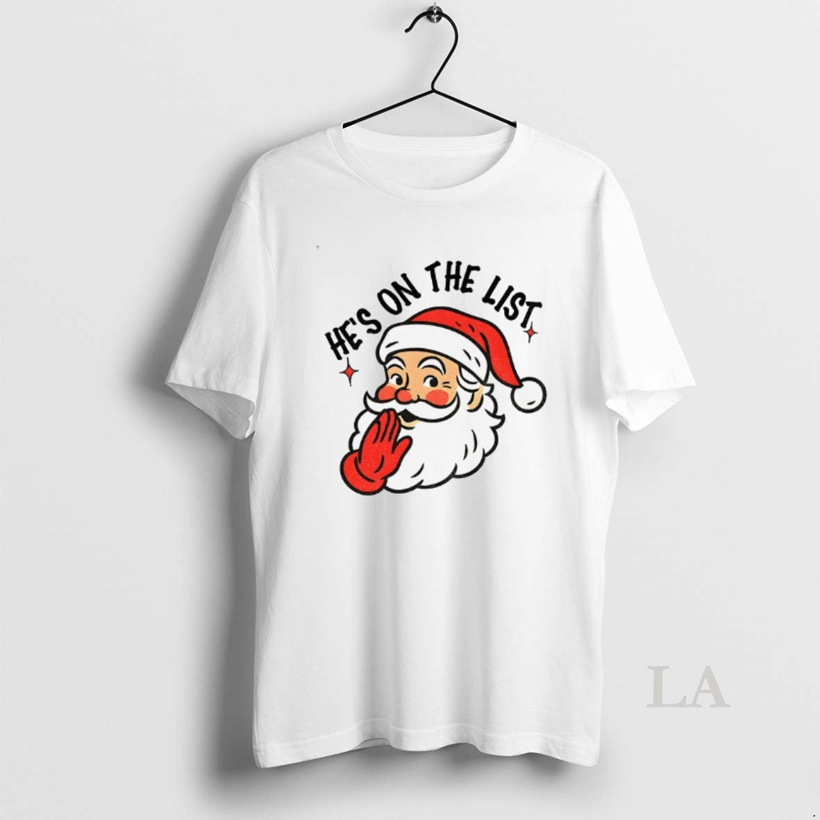 Original Santa Claus Big Face Hes On The List Christmas Shirt Hoodie Sweatshirt | PurePodTees.com