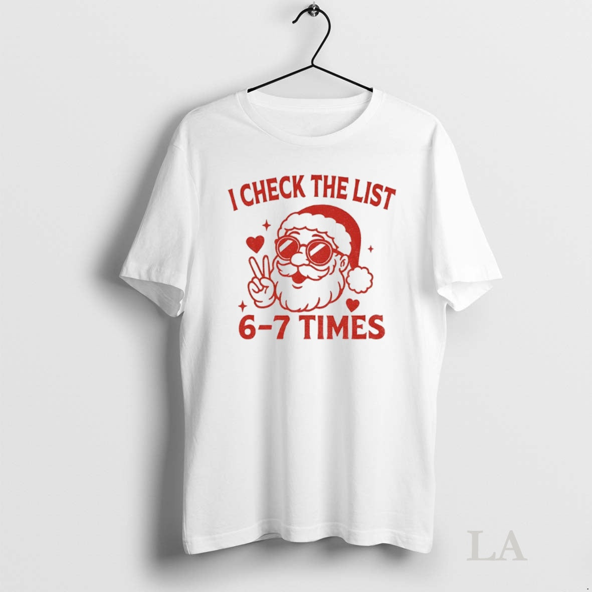 Original Santa Claus Peace Hand I Check The List 67 Times Merry Christmas Shirt Hoodie Sweatshirt | PurePodTees.com