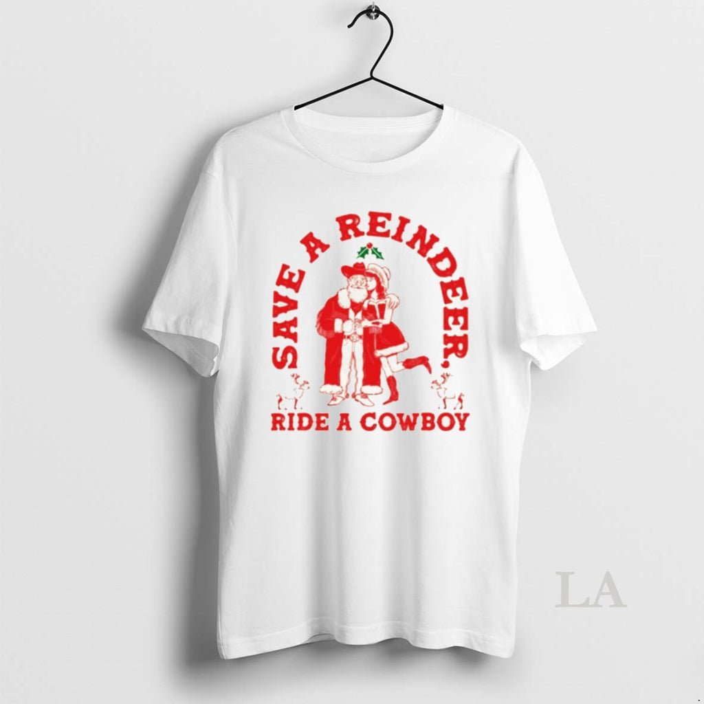 Original Santa Claus Save A Reindeer Ride A Cowboy Merry Christmas Shirt Hoodie Sweatshirt | PurePodTees.com